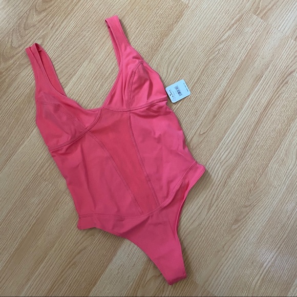 NWT Free People Heart of Gold Leotard Peach XS - Picture 2 of 10